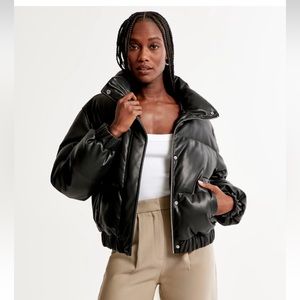 Ultra Mini Puffer Jacket Black Abercrombie & Fitch XS NWT